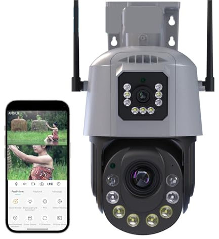 Caméras pour la sécurité à domicile, 8MP 4K caméra extérieure double objectif PTZ 36X Zoom optique Ai humain détecter Surveillance couleur Vision nocturne caméra IP sans fil pour une utilisation en in