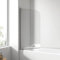 EMKE Mampara de ducha para bañera, 80 x 140 cm, accesorio plegable para bañera, mampara plegable de 6 mm, cristal de seguridad
