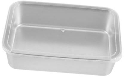 Cabilock Edelstahl Auflaufform mit Transparentem Deckel, Silber | Backform für Lasagne und Eiscreme, Formstabil, Vielseitig Nutzbar, Inklusive Eisenbox