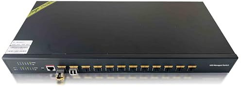 Elfcam - 10Gb Switch Gestito con 12 porte 10G SFP+, 10GbE Switch Fibra Ottica Managed Web/CLI L3, Compatibile con Freebox Ultra e Orange Livebox 6, Prolunga la Rete 10GB