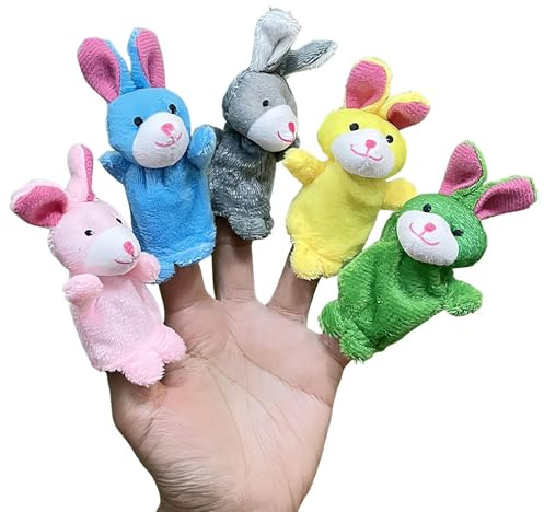 Fingerpuppe, Plüschtier, interaktives Spielzeug, 5 Stück, weiche Tierpuppen für Kinder, lustige Spielpuppen für Geschichten, Schulaktivitäten, Geburtstag und Puppenshows