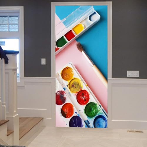 Türtapete Selbstklebend 90 x 200 cm Pigment Türaufkleber Bunt Türposter PVC Wandaufkleber Wasserdichte Fototapete Türfolie Poster Tapete Türbild Für Türwand Dekoration D1537