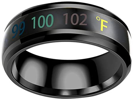 Beavorty 1pezzi Anello Display Della Temperatura Anello Smart Nfc in Acciaio Al Titanio Delicato Per Dita Di Moda