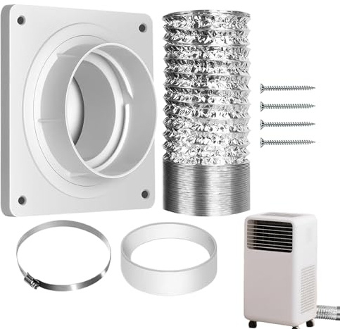 Zubehors Kit de Ventilación para Aire Acondicionado Portátil - Conector de Montaje en Pared para Ventilación Portátil | Panel Adaptador Ajustable para Ductos Refrigeración Verano Hogar Dormitorio Piso