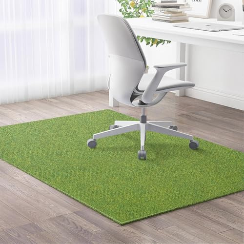 Highdi Bodenschutzmatte Bürostuhl, Grün Bürostuhl Unterlage rutschfest Kratzfest Bodenmatte Stuhlunterlage, Schreibtischstuhl Unterlage Teppich Bürostuhlunterlage (Grasgrün,100x150cm)