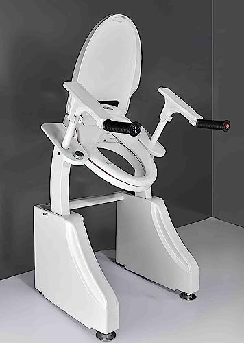 Rialzo elettrico per sedile WC con maniglie, guide di sicurezza per anziani, assistito al sollevamento del WC alimentato, supporta fino a 119,7 kg