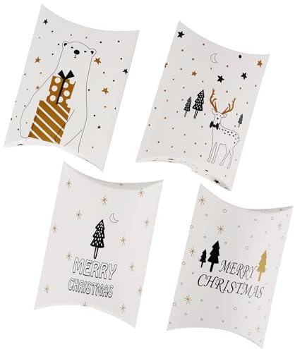 AWCIGG 24 Stück Kleine Geschenkbox Weihnachten Klein Geschenkschachtel Kraftpapier Geschenkverpackung Weihnachten Geschenkkästchen für Geschenk Gutschein Süßigkeiten