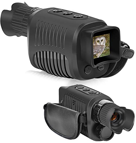 1080P HD Monocular Dispositivo de visión Nocturna Infrarrojo 5X Zoom Digital Telescopio Gafas Uso al Aire Libre Día y Noche Full Dark 300m Observación y Registro(R7)