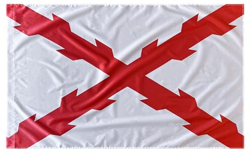 Durabol Bandera Cruz de Borgoña Imperio Español Águila Bicéfala Cruz de San Andrés Sagrado corazon Tercios Morados 150 x 90 cm Satén Brillante (Borgoña)