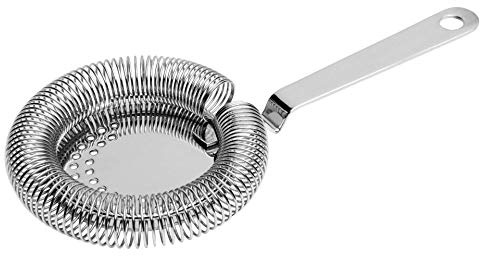 Beaumont Mezclar Cocktail Strainer, Stainless Steel - Removable Spring Design, Machined Handle Hole, 204mm Length Easy to Clean for Bars, Pubs | Removable spring design allows deep hygienic cleaning; handle hole provides convenient hanging storage in busy bars.