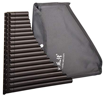 Wind Melody 18 Pipes Eco-friendly Resin C tone Pan Flute for Beginner, Easy Learning (Dark Brown)…