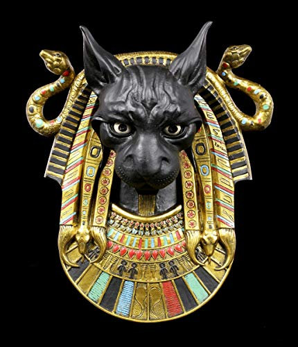 Figuren Shop GmbH Großes, altägyptisches Wandrelief Katzengöttin Bastet | Deko-Figur, Wandskulptur, Deko-Artikel, zum Hängen, H 30 cm