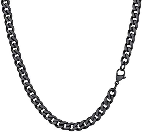 PROSTEEL Herren Halskette Klassische Panzerkette 3/6/9/12mm breit kubanische Gliederkette Herren Hip-Hop Kette Cuban Chain Necklace für Männer Jungen Edelstahl/18k vergoldet 36/46/51/55/61/66/71/76cm