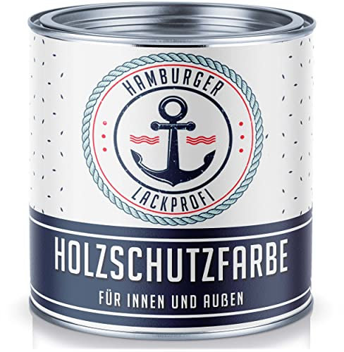 PU Holzschutzfarbe SEIDENMATT Blaugrün RAL 6004 Grün Hochwertige Wetterschutzfarbe Holzfarbe Holzlack - PU verstärkt, UV-beständig und Wetterbeständig - Hamburger Lack-Profi (1 L)