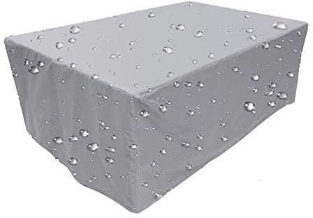 Abdeckung für Gartenmöbel,Alle Größen,Abdeckhaube für Gartenmöbel und für rechteckige Sitzgarnituren,Regenschutz und Staubfest, Anti-UV, Schwerlast 300D -Oxford Gewebe,260x200x100cm-Silber grau