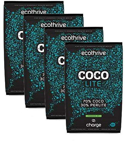 Ecothrive Coco Lite with Charge 50 Litres 70% Coco 30% Perlite Media 4 Bags