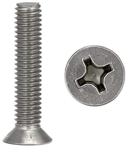 FASTON® Senkkopfschrauben M2x8 mit KreuzschlitzH DIN 965 Edelstahl A2 V2A (5 Stück) Kreuzschlitzschraube Senkkopf Schrauben Gewindeschrauben Vollgewinde (ISO 7046)