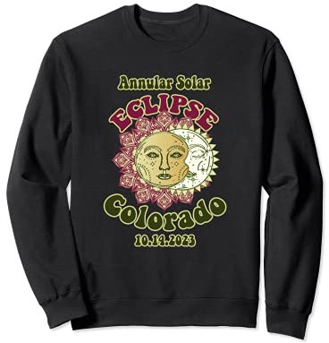 Eclipse 2023 Solar-Ring, 1970er Retro-Astronomie Colorado Sweatshirt