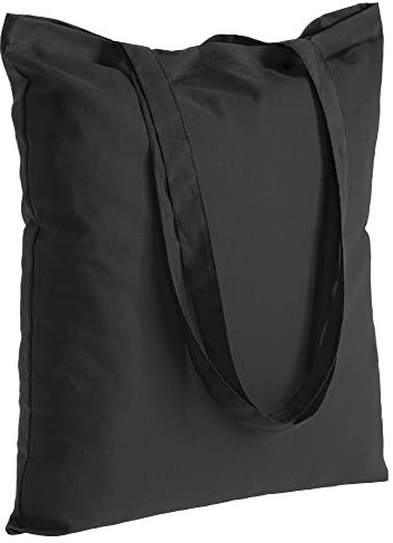 POLHIM® Hochwertige Stoffbeutel - Beutel für Wäsche, Sport, Shopping, Lebensmittel - Umweltfreundliche, Wiederverwendbare Jutebeutel -Unbedruckte 38 x 42 cm, 145 gr/m2, 1 stück (Schwarz)