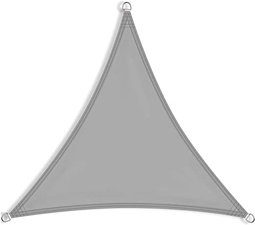 Dreieck Rechtwinklig Sonnenschutz Plane 7.8x7.8x7.8m Sonnenschutz aus reißfestem HDPE-Kunststoff Balkon Sichtschutz Sichtschutz mit Sonnensegel Befestigung für Pergola Beschattung Terrasse, Hellgrau