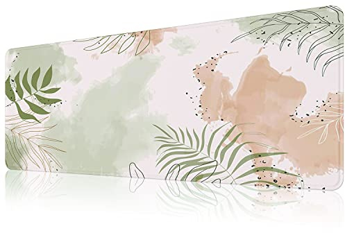 EFISH Large Gaming Mouse Pad (31.5 x 11.8 x 0.12 inch), Extended XL Desk Pad, Stitched Edges, Non-Slip Rubber Base, Easy to Clean, Watercolour - 1, Polyester, 80 x 30 cm