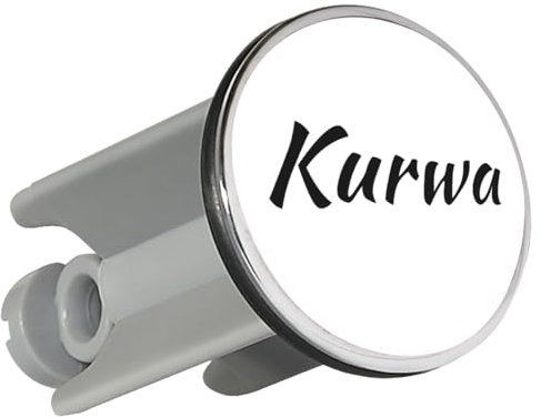 Huuraa Waschbeckenstöpsel Kurwa Polnisch Geschenk 4cm für Waschbecken Abflussstopfen Kurwa Geschenkidee