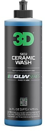 3D SiO2 Ceramic Wash & Wax Soap GLW Series – pH Neutral Car Shampoo with Hydrophobic Protection & Deep Gloss | SiO2 Coating | Scratch-Free Detailing |16 oz