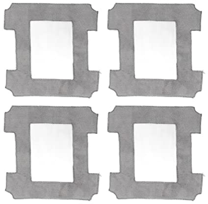 Tyenaza Soft Fiber Vacuum Cleaner Mop Cloth Replacements, Set of 4 Reusable Microfiber Pads for Robot Window Cleaner