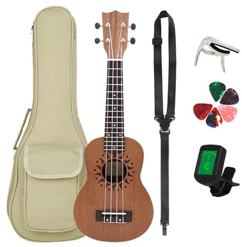 Professionelle Ukulelen 21 Zoll Ukulele 4 Saiten Gitarre Sapele Holz Ukulele Mit Bag Tuner Saiten Kapodaster Und Ukulele Picks