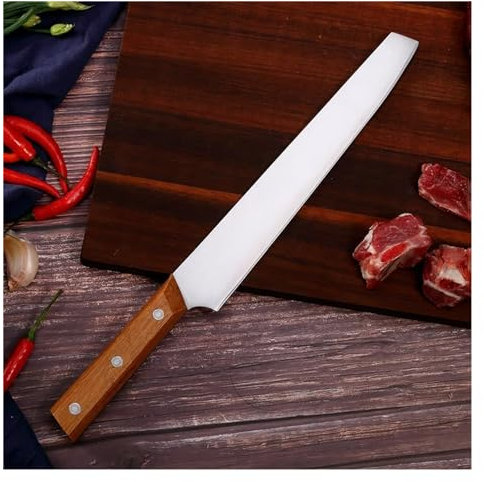 FBITE Cuchillo de hoja larga de acero inoxidable, cuchillo for cortar carne de 8,5 pulgadas, cuchillo de fruta afilado, cuchillo for el hogar, corte de sandía y melón
