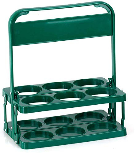 Pderlous Soporte portátil de 6 agujeros, soporte portátil para tarros de cerveza para barbacoa, cesta para almacenamiento y organización de cocina