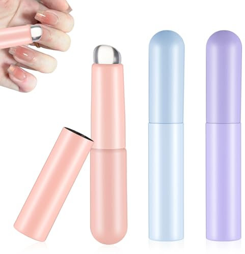 Andibro 3 Stück Silikon Nail Art Pinsel Set, Multifunktion Nagelpinsel Lippenpinsel Make-up Pinsel wiederverwendbare Nail Art Rendering Werkzeuge Nagellack Pinsel für UV Gel Falsche Nägel