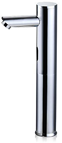 Robinet à capteur infrarouge - Robinet de lavabo sans contact - 32 cm - Robinet à capteur automatique - Corps haut en laiton - Mitigeur moderne pour lavabo de salle de bain