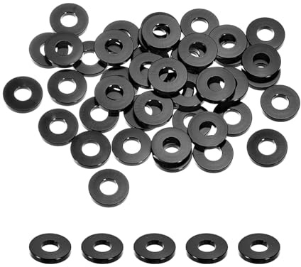 QUARKZMAN 30 Pièces Rondelles Metal M5, Rondelles Plates M5 x 12 mm, Rondelle en Alliage d'Aluminium, Épaississement, pour Vis et écrous, gonds de Porte, Pièces de Modèles Rc, Noir