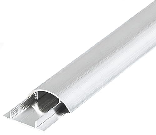 Serenitison Aluminum Alloy Cable Trunking,Self Adhesive Cable Hider,Cable Protector Cord Cover For Floor,Semicircle Trunking,Sturdy,Anti Stomping,Brushed,Single Hole,for Home Office Outdoor