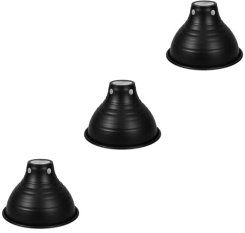 BESTOYARD 3St Reptilienleuchten Käfig Glühbirne des bärtigen Drachens Fackel lampenschirm lampenabdeckung Lebensraumzubehör für Reptilien Beleuchtungsschirm für Reptilienhabitate Eisen Black