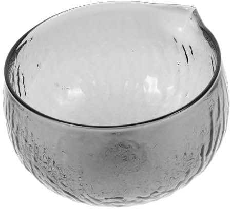 BESTOYARD Glass Hammered Matcha Bowl Spout for Japanese Tea Ceremony Matcha Preparation and Serving Textured Tea Cup