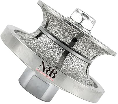 NBB Rueda de perfil de diamante fresa de enrutador de diamante con cubierta de hierro broca para perfilar porcelana baldosa cerámica granito mármol piedra para amoladora angular (Full-Bullnose V20)