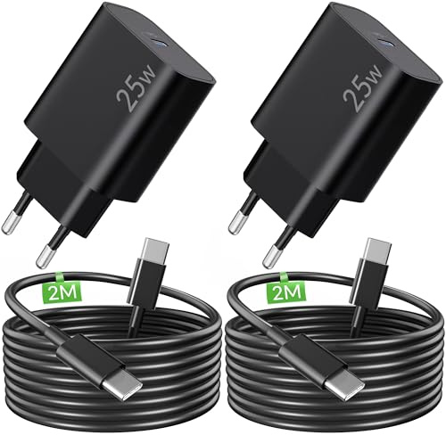25W USB C Rapide Chargeur pour Samsung Galaxy S26 S25 Ultra S24 S23 S22 S21 S20 FE Plus, A55 A54 A35 A25 A16 A15 A14, Note 20 10, Officiel Tab S8 S9, Charge Accessoires Prise Secteur + 2M Type C Câble