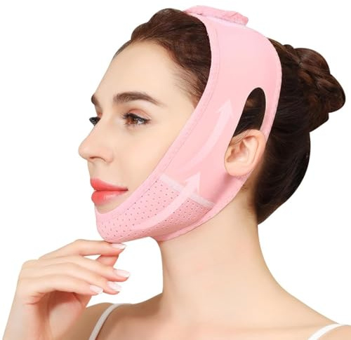 V Gesichtsmasken, Wiederverwendbare V-Linienmaske, Doppelkinn Entferner Lifting-Maske, V-förmiges Kinn Gesichtsstraffungsband, Gesichts-Schlankheitsgurt für Doppelkinn und schlaffe Gesichtshaut