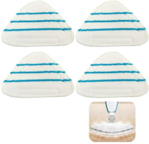Set di 4 Panni Ricambio Scopa a Vapore per Silvercrest, Microfibra Triangolare Pulizia Panni Universale per Ariete e Altra Marca, Panno Mop a Vapore per Pulizia del Pavimento, Lavabile in Lavatrice