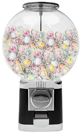 KAHYKLQI 1 Dollar Twister Ball Dispenser,Coin Operated Capsule Toys Vending Machine,Candy Dispenser Gumball Machine with Lock Key for Game Halls,Retail Stores,Amusement Parks,Black