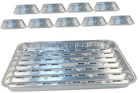 GLEAVI 10pezzi Teglia in Teglie Profonde Per Alimenti Teglie in Metallo Usa e Getta Adatte Forni Friggitrici Ad Aria e Bagni Turchi Per Barbecue Feste e Picnic