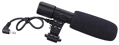 VILLCASE 1pezzi Microfono Esterno Per Fotocamera Dslr Videocamera Smartphone e Tablet Gamma Di Ripresa Estesa Montaggio e Sensibilità Ad Alta Efficienza Energetica