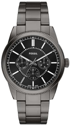 Fossil Pearson Orologio Uomo, Movimento Multifunzione al Quarzo con cinturino in acciaio inossidabile o pelle