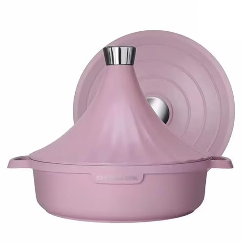 SXTYYH Aluminium Moulé Grande Capacité Tajine for La Cuisson Traditionnel Marocain Plat Tajine for Des repas Sains Et Délicieux, Préserve Les Nutriments(Purple)