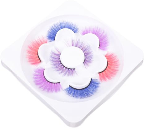 LRXIYODE 4 paires Faux Cils Colorés Doux Lot de Faux Cils Naturels pour Maquillage Scène et Quotidien