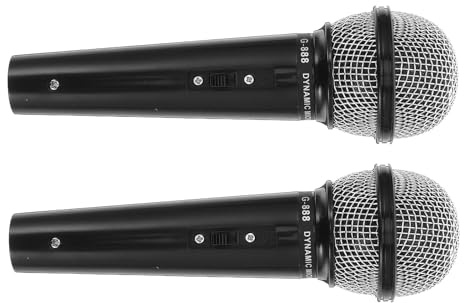 MOLUCKFU Microphone Factice en Plastique Noir pour Garçon et Filles, Mini Taille, 2 Pièces, Jouet Simulé pour Fêtes et Cosplay, Accessoire Léger et Sûr pour Jeu D’Imitation et Spectacle