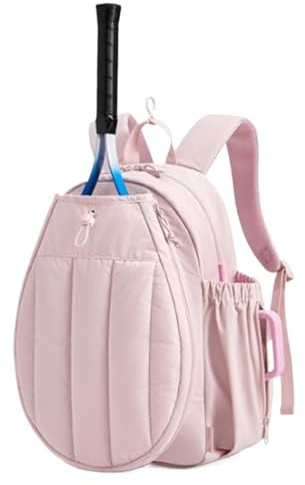 Gesteppter Tennis-Rucksack, große Kapazität, Sportschlägertasche, 32,5 x 39,9 cm, Organizer mit Schuhbeutel, belüfteter Polyester-Ausrüstungstasche, leichter Ausrüstungssack mit gepolsterten Trägern