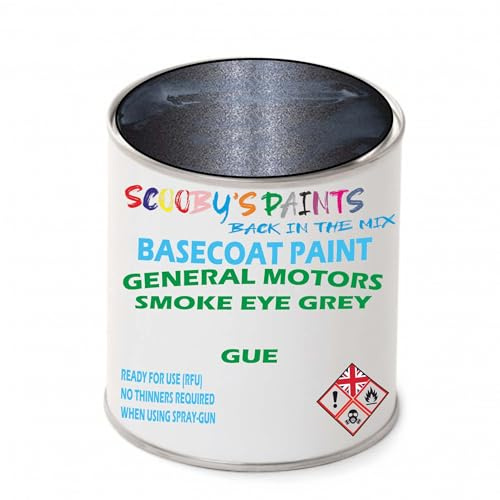 SCOOBYS PAINTS BACK IN THE MIX Paint Compatible With General Motors Corp Smoke Eye Grey Gue Basecoat Rfu Ready For Use - spray Automotive Colour (2.5 Litres)